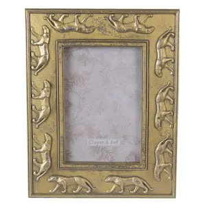 Zlatý antik fotorámeček s pumou - 18*2*23 cm / 10*15 cm Clayre & Eef