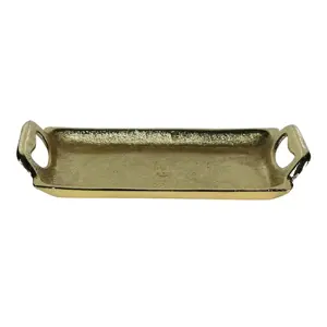 Zlatý kovový servírovací podnos s uchy Tray Raw S - 21*11*3cm  Mars & More