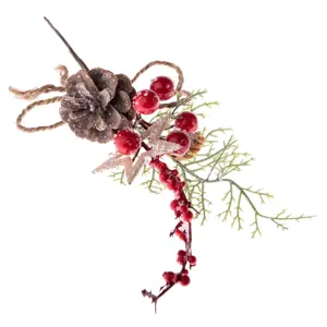 Produkt Dekorační vánoční větvička s červenými bobulemi, 15 x 29 x 6 cm