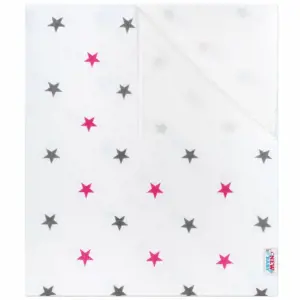 New Baby Nepromokavá flanelová podložka Hvězdičky růžová, 57 x 47 cm