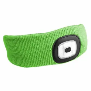 Produkt Sixtol Čelenka s čelovkou 180lm, nabíjecí, USB, uni velikost, bavlna/PE, fluorescentní zelená