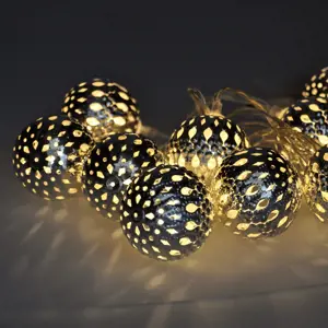 Produkt Solight Světelný LED řetěz s 10 stříbrnými koulemi, 1 m, studená bílá