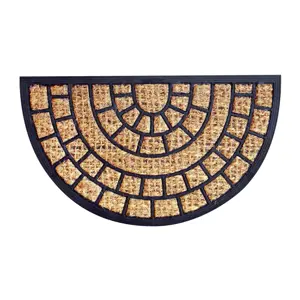 Produkt Toro Kokosová rohožka Squares půlkruh, 40 x 70 cm