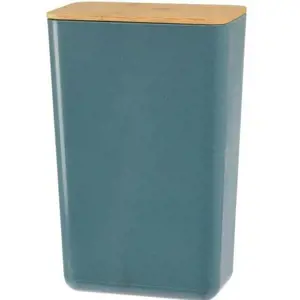 Produkt Úložný box s bambusovým víkem Roger, 13 x 20,7 x 8 cm, modrá