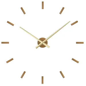 Produkt VLAHA VCT1040 dubové samolepicí hodiny Minimal zlatá, pr. 80 cm