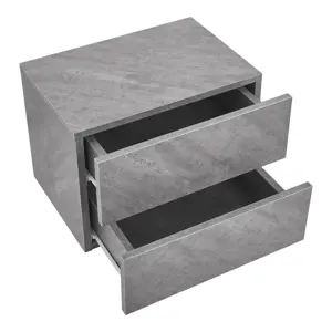 Produkt Juskys Noční stolek 40x29x30 cm se 2 šuplíky, betonový vzhled