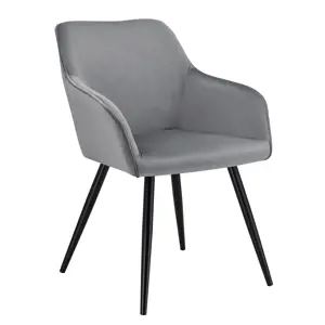 Produkt Juskys Židle Tarje se sametovým potahem ve světle šedé barvě