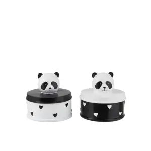 2x box Panda - Ø10*11 cm J-Line by Jolipa