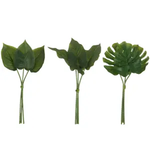 3 ks svazku zelených umělých listů květin - 1*1*30 cm J-Line by Jolipa
