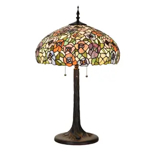 Produkt Barevná stolní lampa Tiffany Flower Color Garden - Ø 46*72cm Clayre & Eef