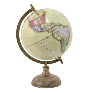 Produkt Barevný dekorativní glóbus na dřevěném podstavci Globe - 22*22*37 cm Clayre & Eef