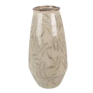 Produkt Béžová keramická váza s listy Lovely Leaves S - Ø 13*26 cm Clayre & Eef
