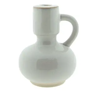 Produkt Béžový porcelánový svícen na úzkou svíčku Chrie - 12*10*14 cm Clayre & Eef