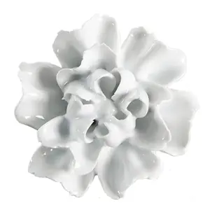 Produkt Bílá keramická úchytka květina - Ø 6*3/6 cm Clayre & Eef