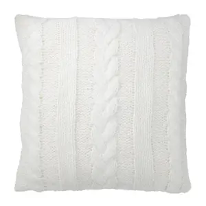 Produkt Bílý pletený polštář s výplní Twist - 45*10*45cm J-Line by Jolipa