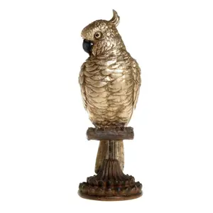 Produkt Bronzová dekorace papoušek na podstavci Parroté  - 11*10*28 cm Chic Antique