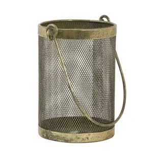 Produkt Bronzovo-zlatá antik kovová lucerna Tempan - Ø 10*14 cm Light & Living