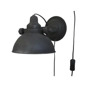 Produkt Černá antik nástěnná lampa s patinou Factory - 31*21*18 cm/E14 Chic Antique