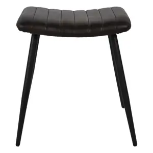 Produkt Černá stolička s koženým sedákem - 43*38*47 cm Clayre & Eef