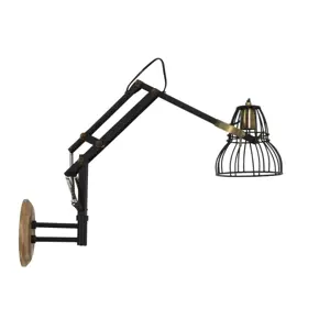 Černo-bronzová kovová nástěnná lampa Jackson antique - 73*18*45 cm/E27/40W Light & Living