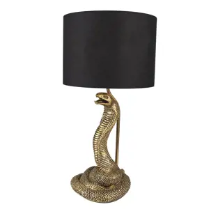 Černo-zlatá stolní lampa Snake gold - Ø26*48 cm E27/max 1*60W Clayre & Eef