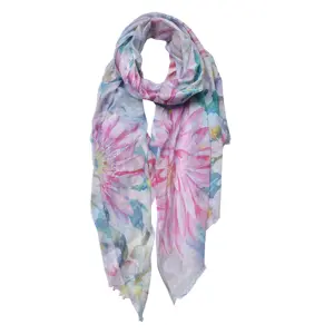 Produkt Dámský šátek s potiskem růžových květů - 70*180 cm Clayre & Eef
