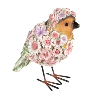 Produkt Dekorativní soška ptáčka posetého květinami - 11*17*18 cm Clayre & Eef