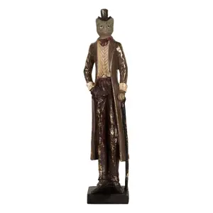 Produkt Hnědá antik dekorace socha kocour v obleku - 8*7*32 cm Clayre & Eef