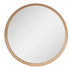 Hnědé kulaté nástěnné zrcadlo Fimone - Ø 80*8 cm Clayre & Eef