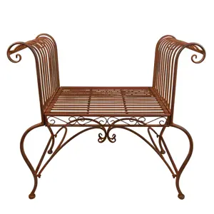 Hnědo-rezavá kovová dekorační zahradní židle - 76*41*71 cm Clayre & Eef
