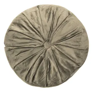 Produkt Khaki kulatý sametový polštář - Ø 38*8 cm Clayre & Eef