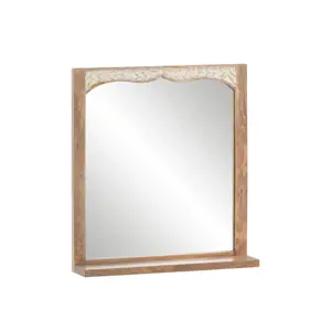 Koupelnové nástěnné dřevěné zrcadlo Dehli Mango - 70*15*75 cm  Massivum