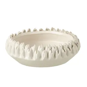 Produkt Krémová keramická dekorační mísa Ibiza white - Ø 23*8cm J-Line by Jolipa