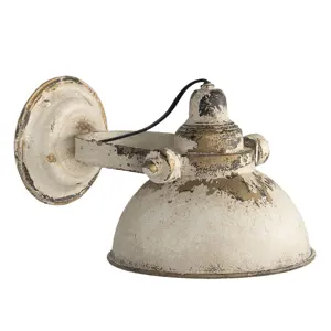 Krémová vintage nástěnná lampa s patinou Filly - 30*21*18 cm Clayre & Eef