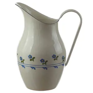 Produkt Krémový smaltovaný džbán s květy Flower- 20*26cm - 2.5L Münder Email