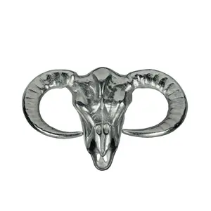 Nástěnná stříbrná dekorace lebka býka - 45*30cm Mars & More
