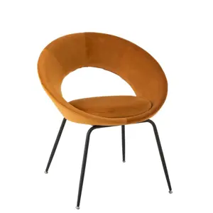 Okrová sametová židle Ohre - 68*51*80cm J-Line by Jolipa