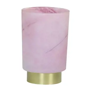 Produkt Růžová skleněná stolní lampa Marble Led - Ø10*27cm  Light & Living