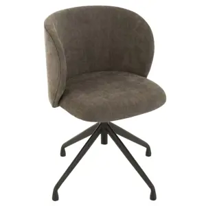 Produkt Šedá sametová jídelní točící židle Chair Turn Grey - 56*48*77cm J-Line by Jolipa