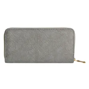 Produkt Šedivá koženková peněženka - 10*19 cm Clayre & Eef