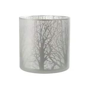 Produkt Šedo bílý skleněný svícen se stromem L - 29*29*29 cm J-Line by Jolipa