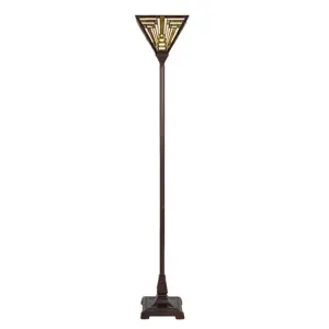Produkt Stojací lampa Tiffany Triangl - 31*31*187 cm E27/max 1*60W Clayre & Eef