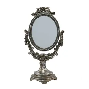 Stříbrno-šedé antik dekorativní stolní zrcadlo Édith - 16*11*29 cm Clayre & Eef
