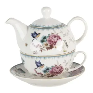 Tea for one s motivem květin a ptáčka Pivoine - 0,46L Clayre & Eef