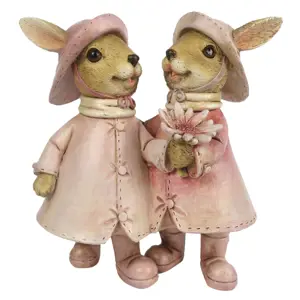 Produkt Velikonoční dekorace králičích slečen v pršipláštích - 13*8*13 cm Clayre & Eef