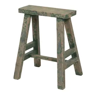 Produkt Vysoká dřevěná zelená dekorační stolička s patinou - 39*29*47 cm Clayre & Eef
