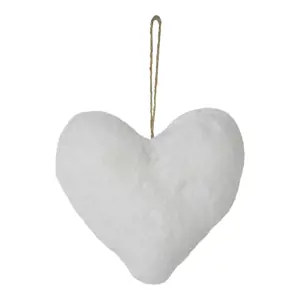 Závěsná dekorativní ozdoba bílé srdce - 15*6*15cm Mars & More