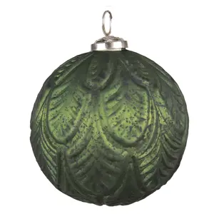 Zelená antik skleněná vánoční ozdoba koule - Ø 12*12 cm Clayre & Eef
