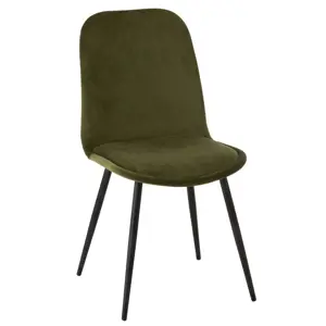 Zelená sametová jídelní židle Chair Claire Green - 46*44*86cm J-Line by Jolipa
