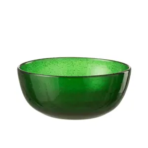 Produkt Zelená skleněná miska s bublinkami Lisboa - Ø15*6cm / 630ml J-Line by Jolipa